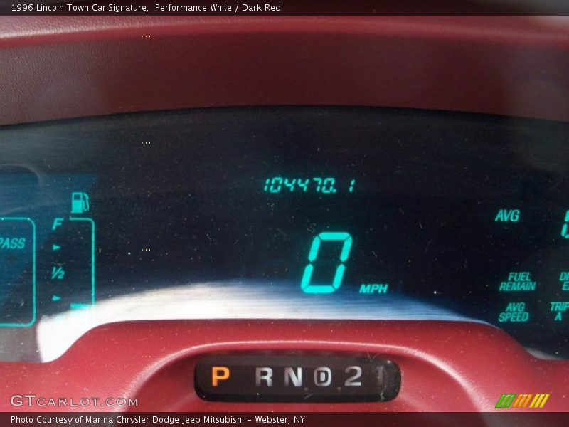 Performance White / Dark Red 1996 Lincoln Town Car Signature
