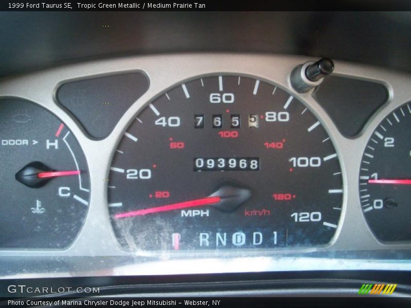 Tropic Green Metallic / Medium Prairie Tan 1999 Ford Taurus SE