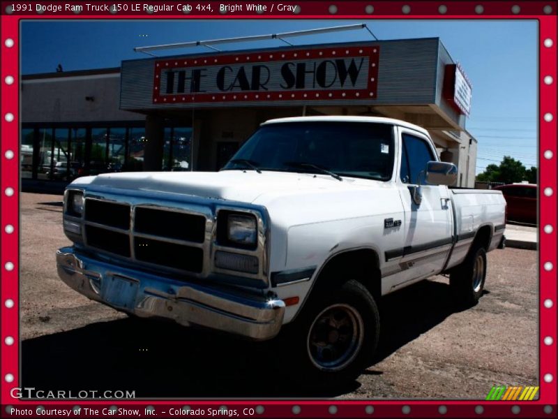 Bright White / Gray 1991 Dodge Ram Truck 150 LE Regular Cab 4x4
