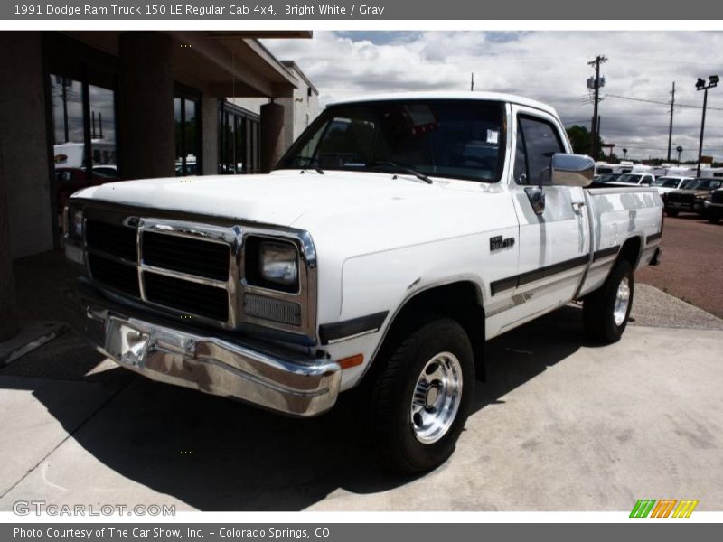 Bright White / Gray 1991 Dodge Ram Truck 150 LE Regular Cab 4x4