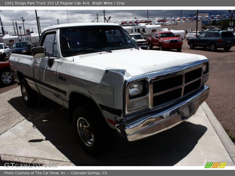 Bright White / Gray 1991 Dodge Ram Truck 150 LE Regular Cab 4x4