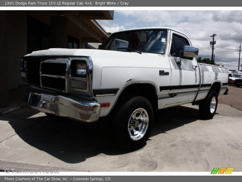 Bright White / Gray 1991 Dodge Ram Truck 150 LE Regular Cab 4x4