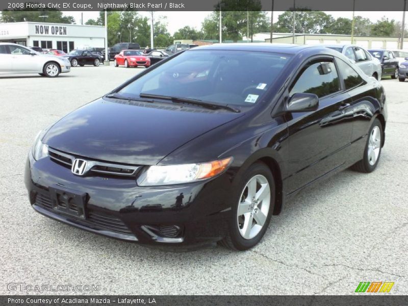 Nighthawk Black Pearl / Black 2008 Honda Civic EX Coupe