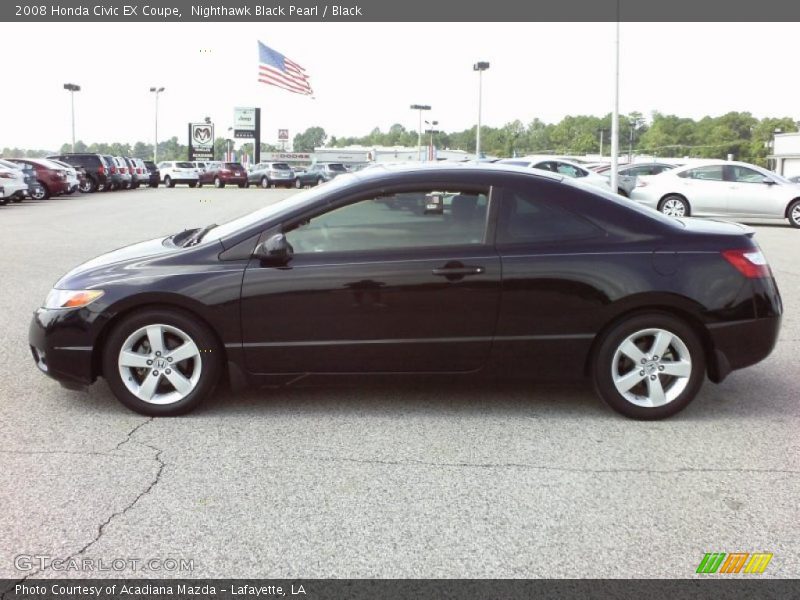 Nighthawk Black Pearl / Black 2008 Honda Civic EX Coupe