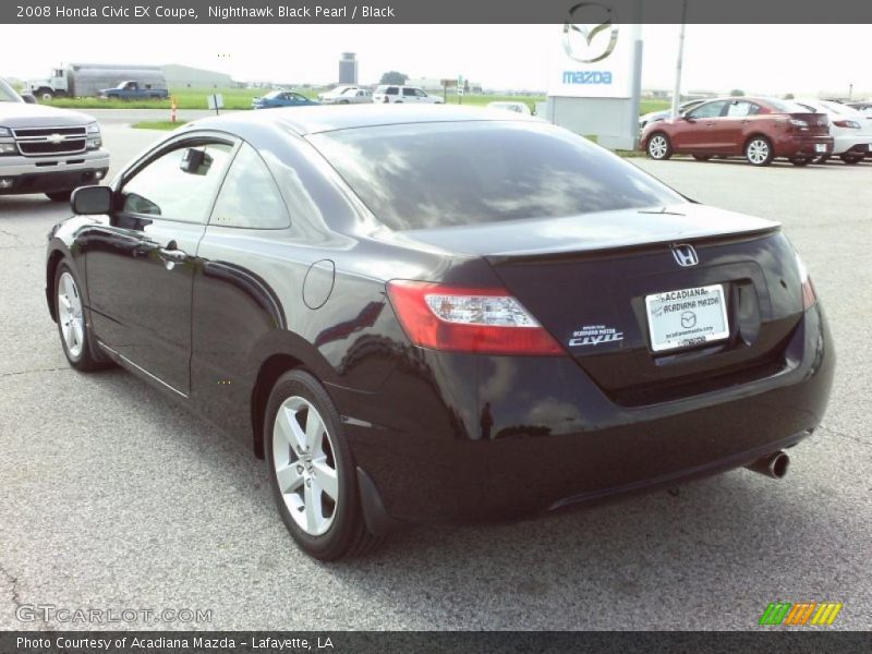 Nighthawk Black Pearl / Black 2008 Honda Civic EX Coupe