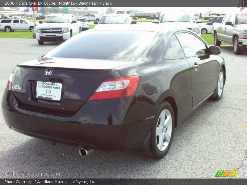 Nighthawk Black Pearl / Black 2008 Honda Civic EX Coupe
