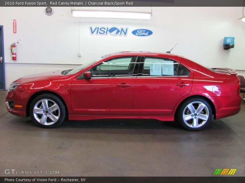 Red Candy Metallic / Charcoal Black/Sport Red 2010 Ford Fusion Sport