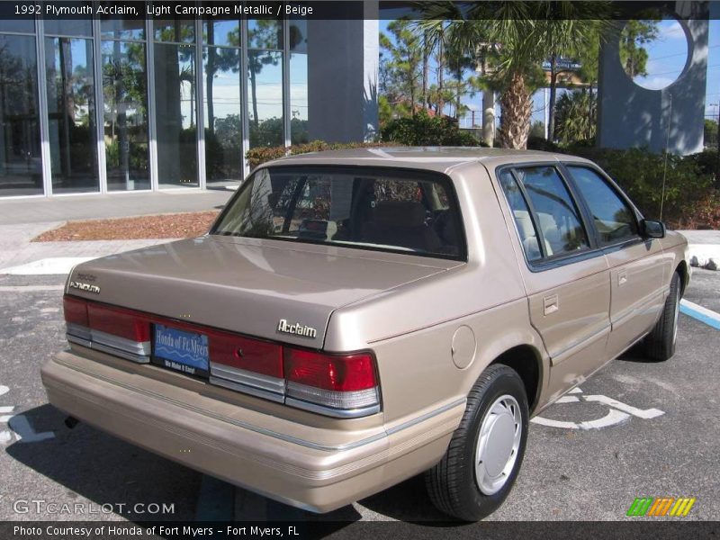 Light Campagne Metallic / Beige 1992 Plymouth Acclaim