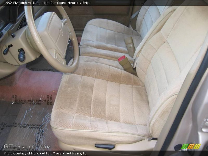 Light Campagne Metallic / Beige 1992 Plymouth Acclaim