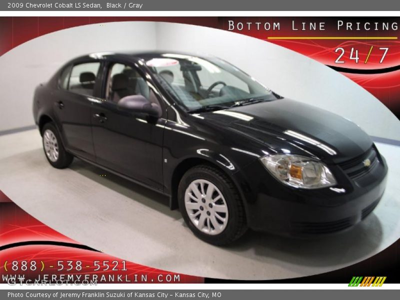 Black / Gray 2009 Chevrolet Cobalt LS Sedan