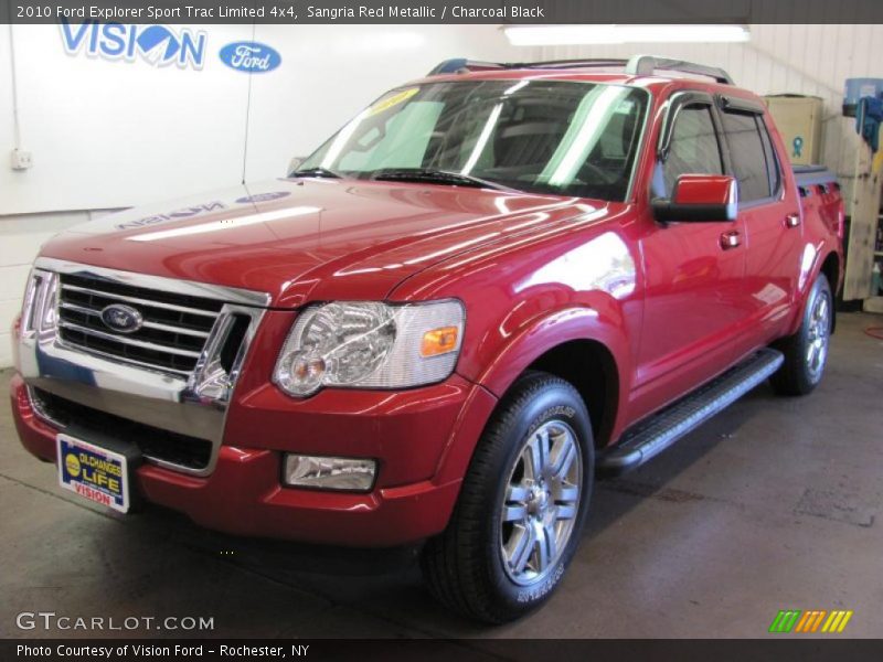 Sangria Red Metallic / Charcoal Black 2010 Ford Explorer Sport Trac Limited 4x4