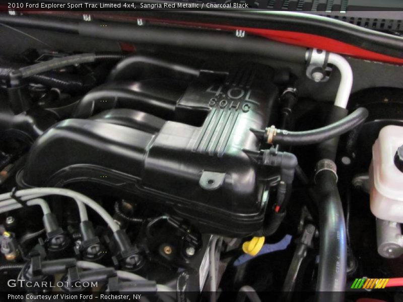 Sangria Red Metallic / Charcoal Black 2010 Ford Explorer Sport Trac Limited 4x4