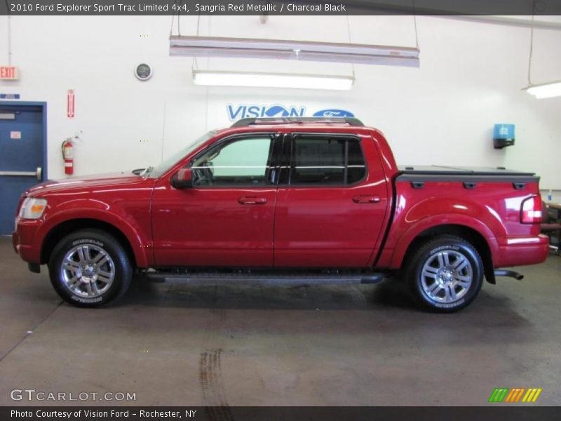 Sangria Red Metallic / Charcoal Black 2010 Ford Explorer Sport Trac Limited 4x4