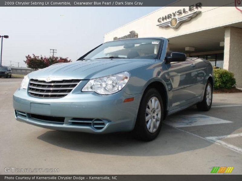 Clearwater Blue Pearl / Dark Slate Gray 2009 Chrysler Sebring LX Convertible