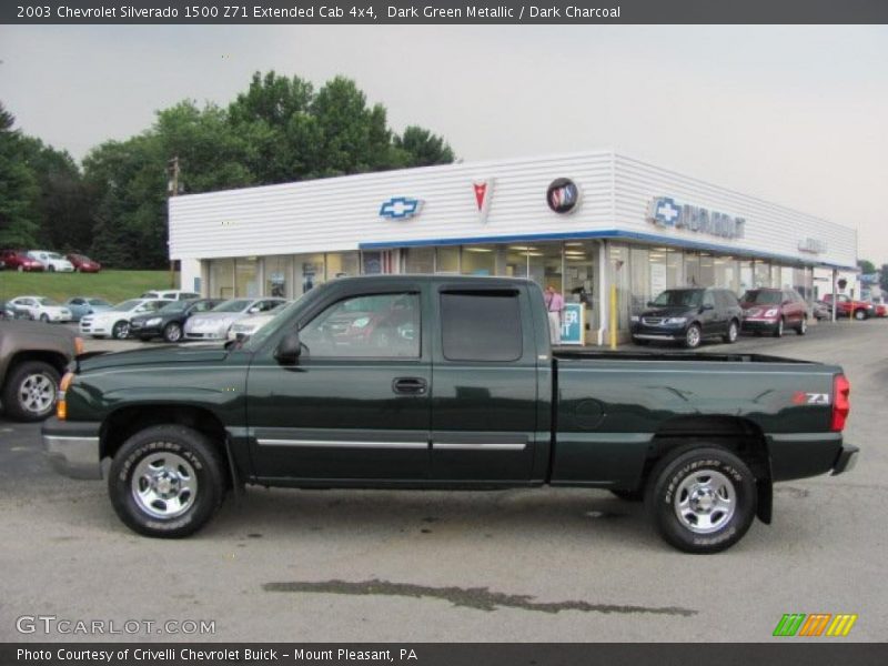 Dark Green Metallic / Dark Charcoal 2003 Chevrolet Silverado 1500 Z71 Extended Cab 4x4