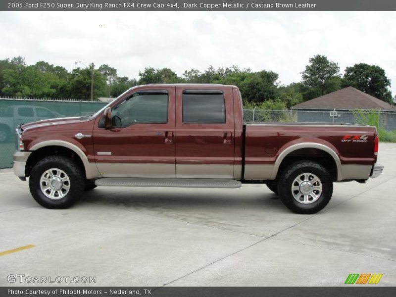 Dark Copper Metallic / Castano Brown Leather 2005 Ford F250 Super Duty King Ranch FX4 Crew Cab 4x4