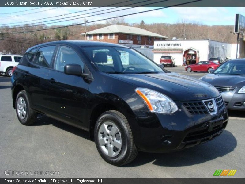 Wicked Black / Gray 2009 Nissan Rogue S AWD