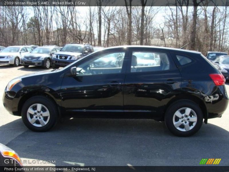 Wicked Black / Gray 2009 Nissan Rogue S AWD