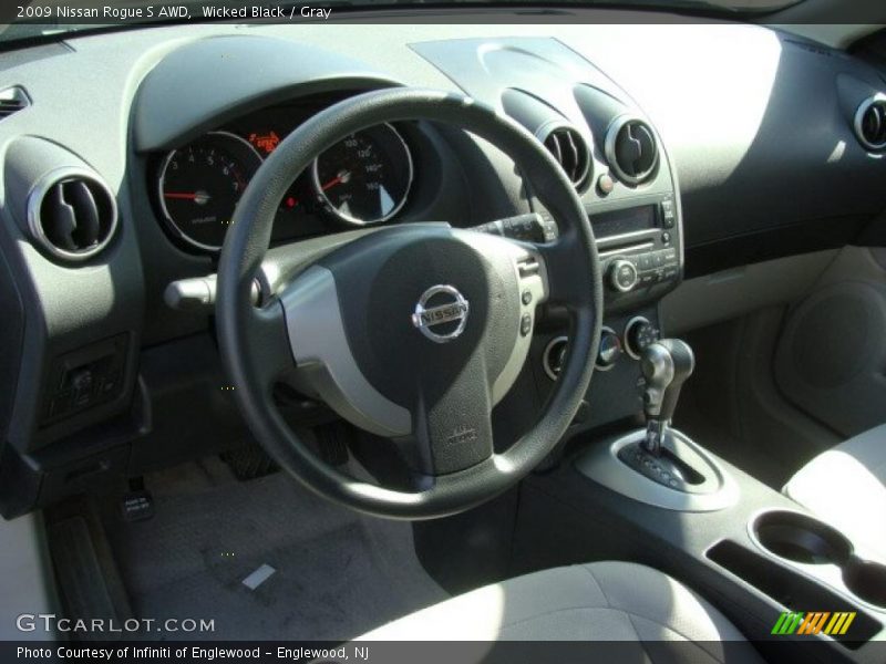 Wicked Black / Gray 2009 Nissan Rogue S AWD