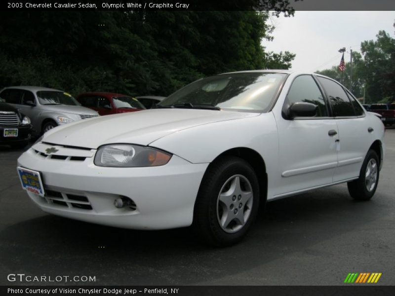 Olympic White / Graphite Gray 2003 Chevrolet Cavalier Sedan