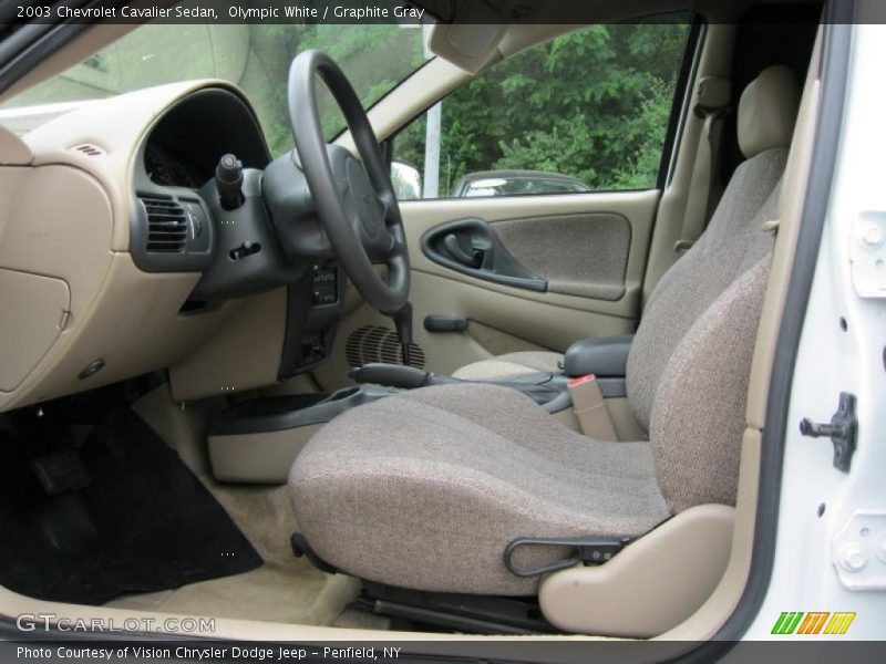 Olympic White / Graphite Gray 2003 Chevrolet Cavalier Sedan