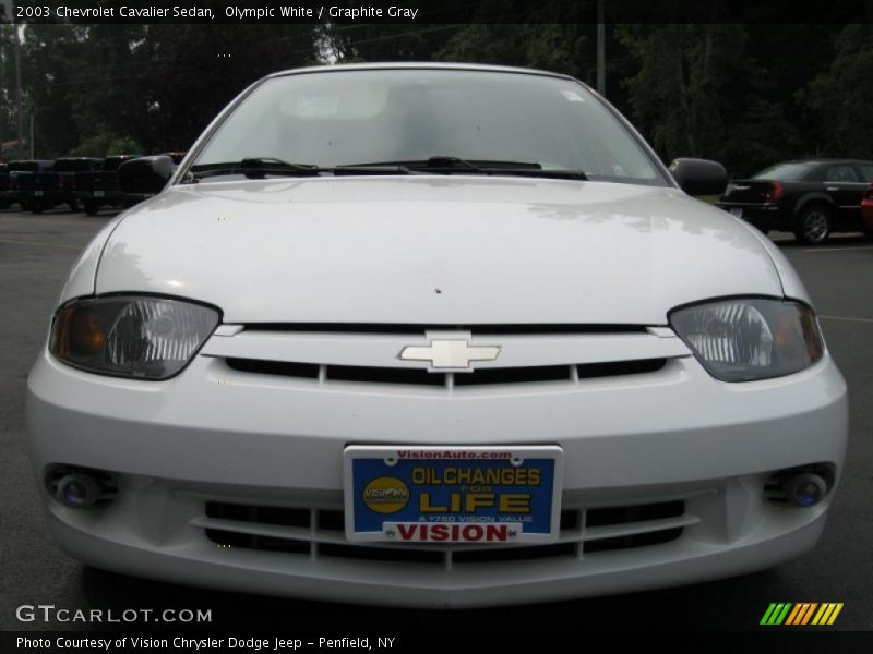 Olympic White / Graphite Gray 2003 Chevrolet Cavalier Sedan