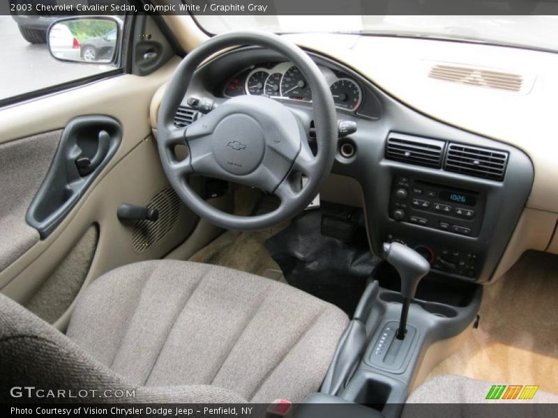 Olympic White / Graphite Gray 2003 Chevrolet Cavalier Sedan