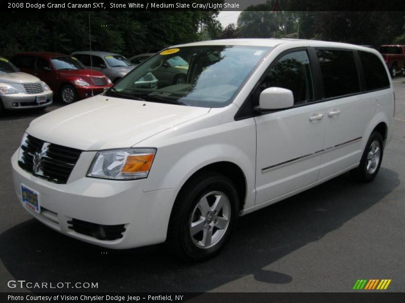 Stone White / Medium Slate Gray/Light Shale 2008 Dodge Grand Caravan SXT