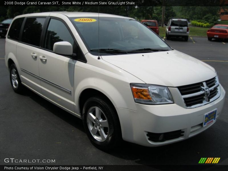 Stone White / Medium Slate Gray/Light Shale 2008 Dodge Grand Caravan SXT