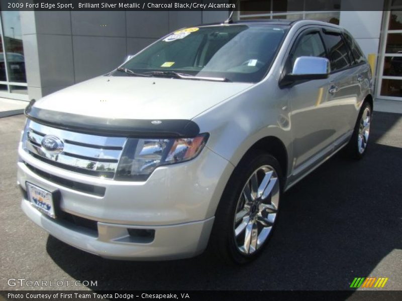 Brilliant Silver Metallic / Charcoal Black/Grey Alcantara 2009 Ford Edge Sport