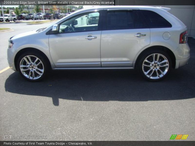 Brilliant Silver Metallic / Charcoal Black/Grey Alcantara 2009 Ford Edge Sport