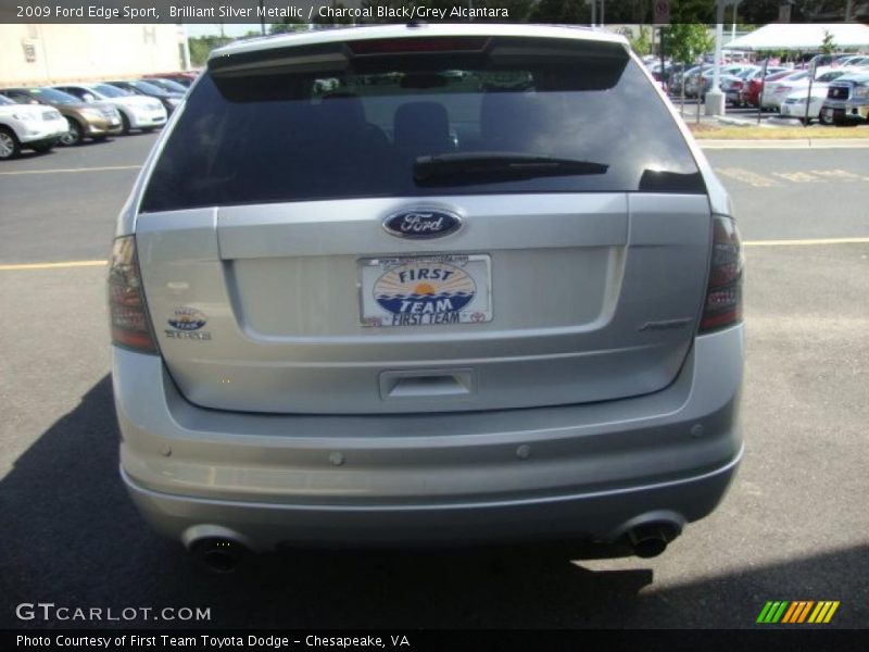 Brilliant Silver Metallic / Charcoal Black/Grey Alcantara 2009 Ford Edge Sport