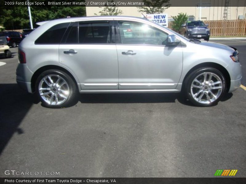 Brilliant Silver Metallic / Charcoal Black/Grey Alcantara 2009 Ford Edge Sport