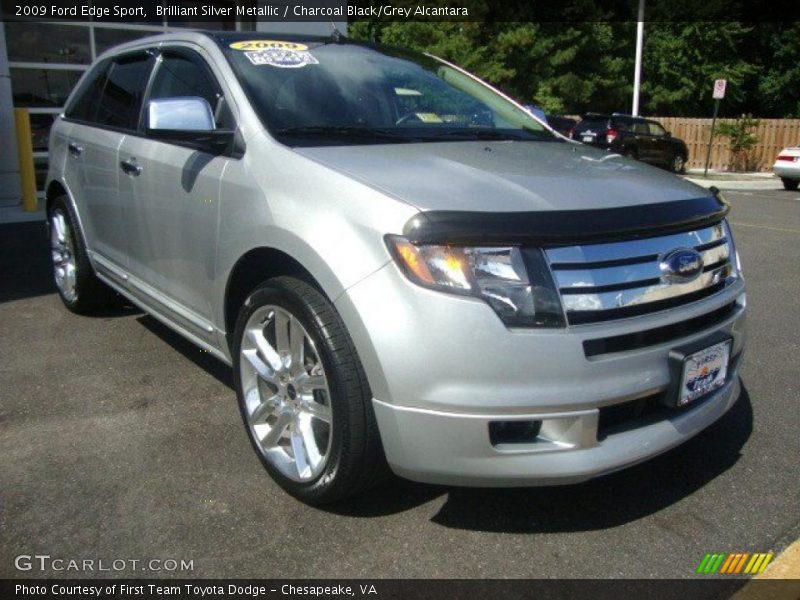 Brilliant Silver Metallic / Charcoal Black/Grey Alcantara 2009 Ford Edge Sport