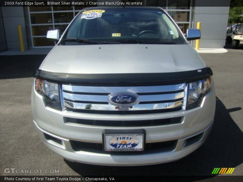 Brilliant Silver Metallic / Charcoal Black/Grey Alcantara 2009 Ford Edge Sport