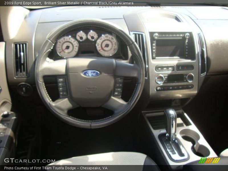 Brilliant Silver Metallic / Charcoal Black/Grey Alcantara 2009 Ford Edge Sport