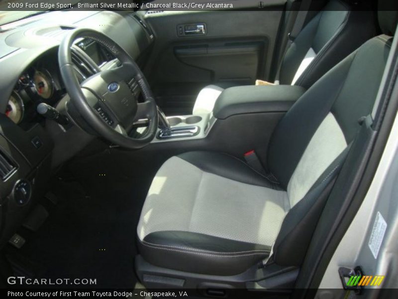 Brilliant Silver Metallic / Charcoal Black/Grey Alcantara 2009 Ford Edge Sport