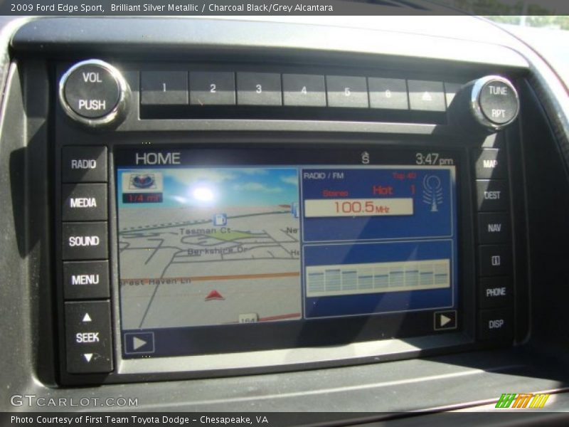 Brilliant Silver Metallic / Charcoal Black/Grey Alcantara 2009 Ford Edge Sport