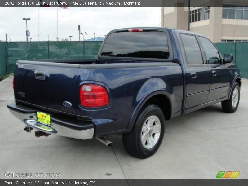 True Blue Metallic / Medium Parchment 2002 Ford F150 Lariat SuperCrew