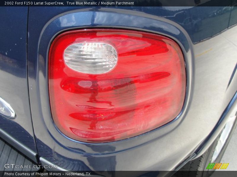 True Blue Metallic / Medium Parchment 2002 Ford F150 Lariat SuperCrew
