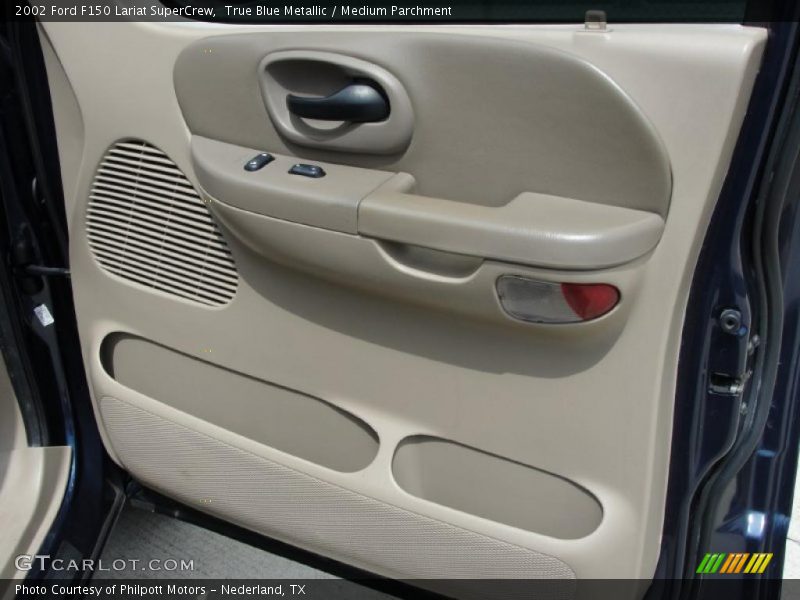 True Blue Metallic / Medium Parchment 2002 Ford F150 Lariat SuperCrew