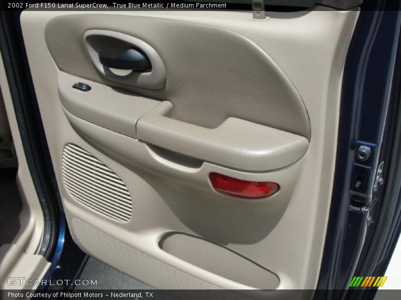True Blue Metallic / Medium Parchment 2002 Ford F150 Lariat SuperCrew