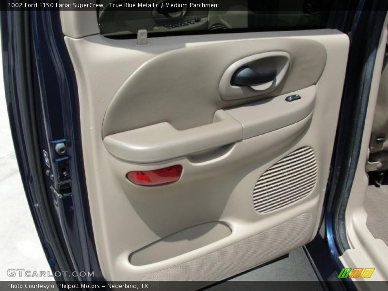 True Blue Metallic / Medium Parchment 2002 Ford F150 Lariat SuperCrew
