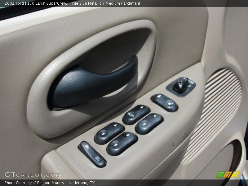 True Blue Metallic / Medium Parchment 2002 Ford F150 Lariat SuperCrew