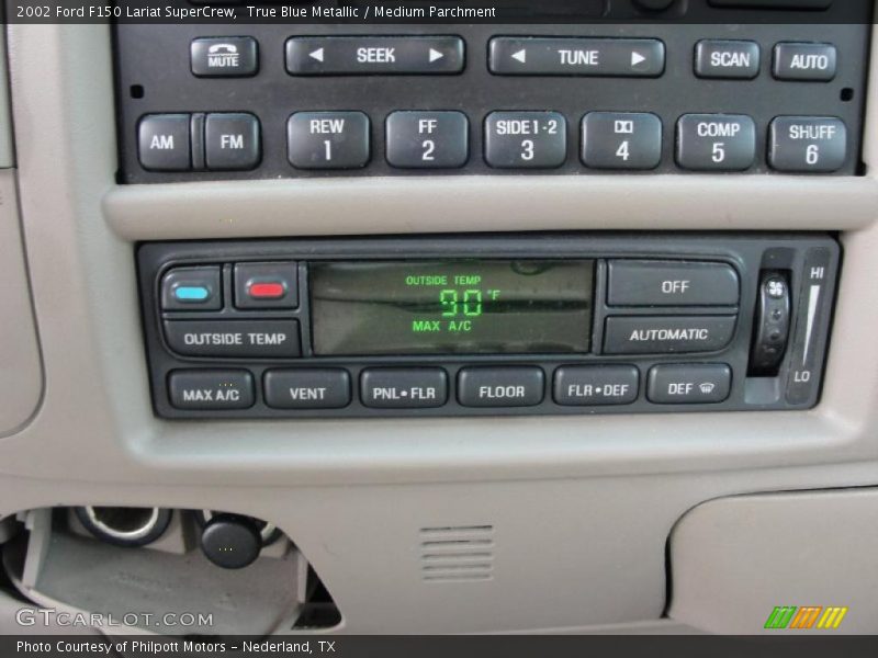 True Blue Metallic / Medium Parchment 2002 Ford F150 Lariat SuperCrew