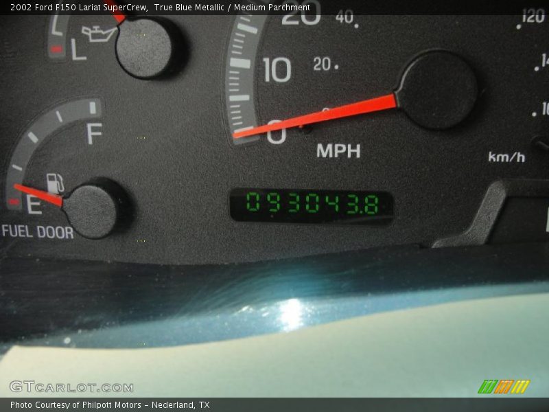 True Blue Metallic / Medium Parchment 2002 Ford F150 Lariat SuperCrew