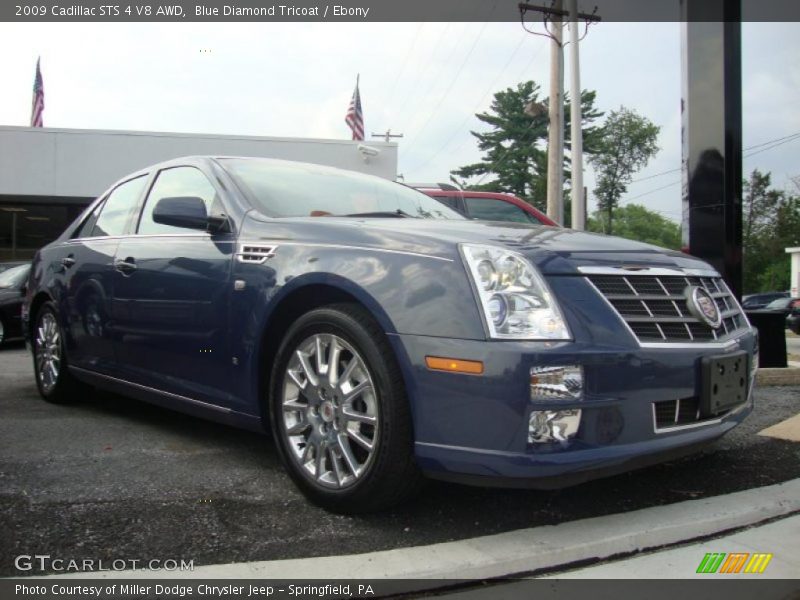 Blue Diamond Tricoat / Ebony 2009 Cadillac STS 4 V8 AWD