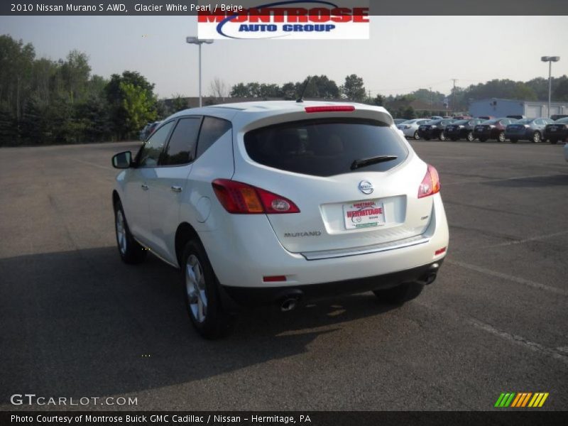 Glacier White Pearl / Beige 2010 Nissan Murano S AWD