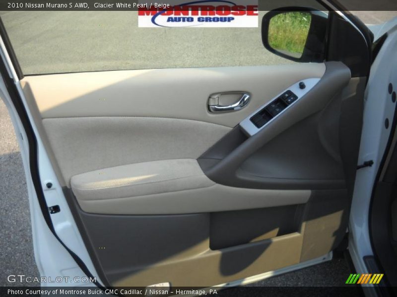 Glacier White Pearl / Beige 2010 Nissan Murano S AWD