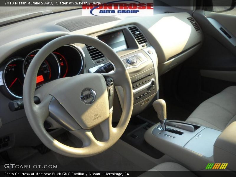 Glacier White Pearl / Beige 2010 Nissan Murano S AWD